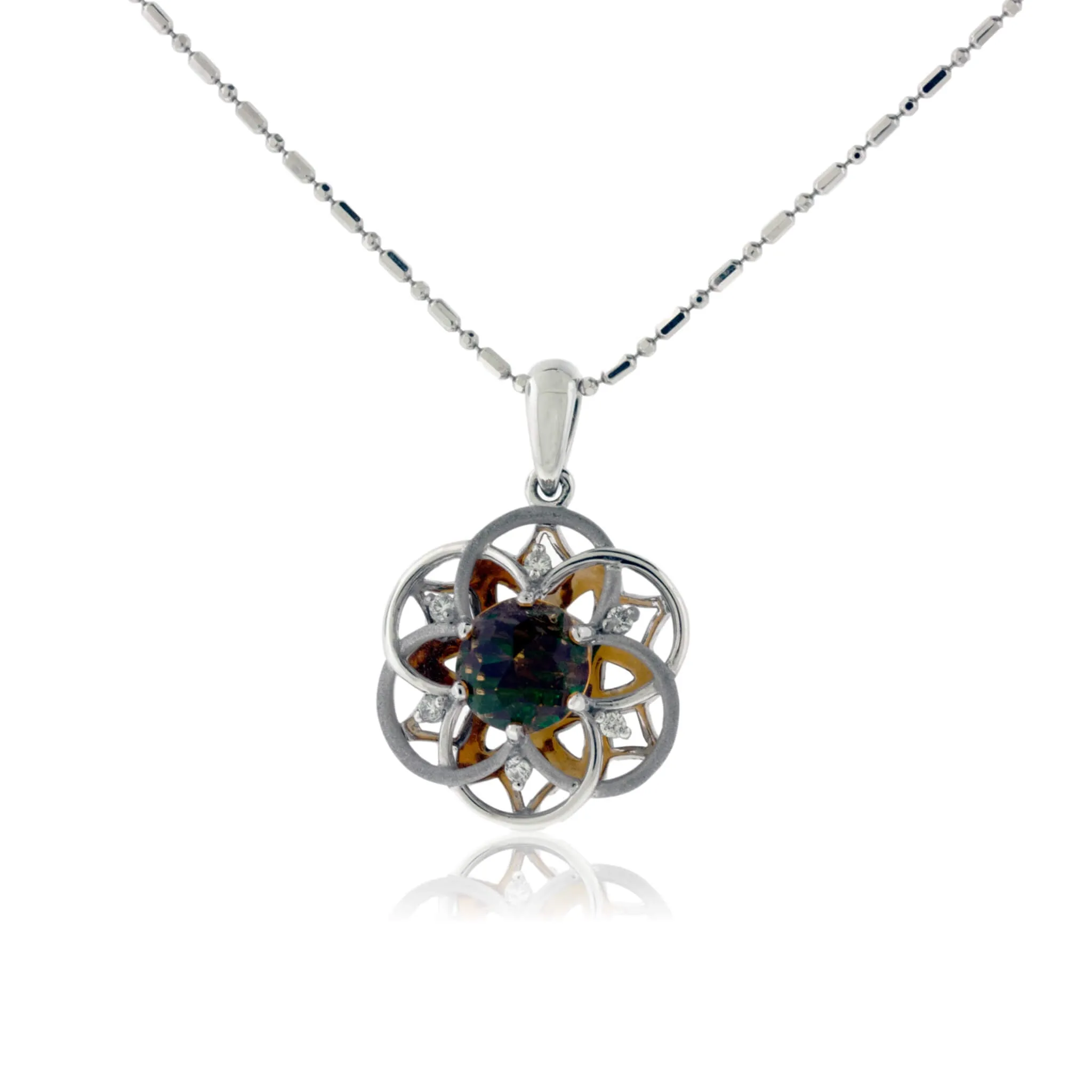 8mm Davinci Cut Citrine Pendant with Chain