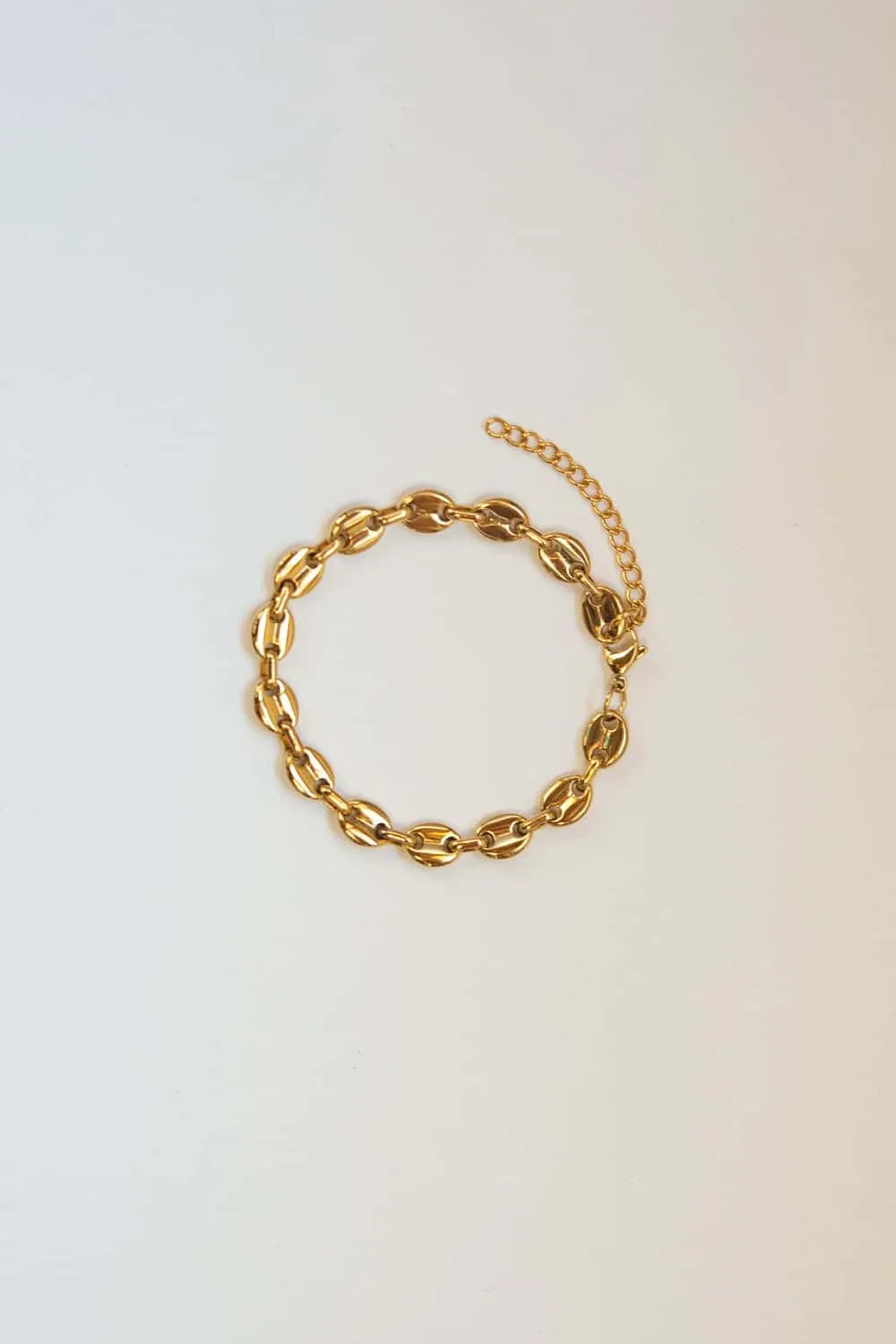 8mm Gold Puff Chain Bracelet