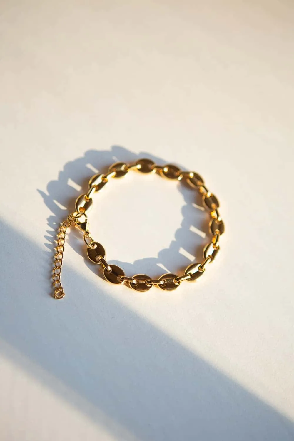 8mm Gold Puff Chain Bracelet