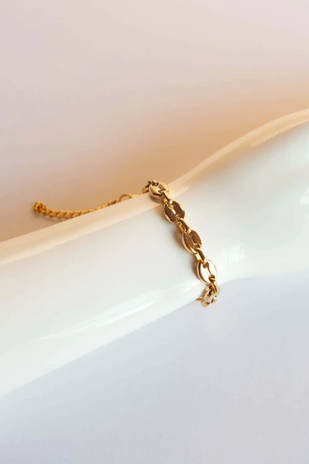 8mm Gold Puff Chain Bracelet