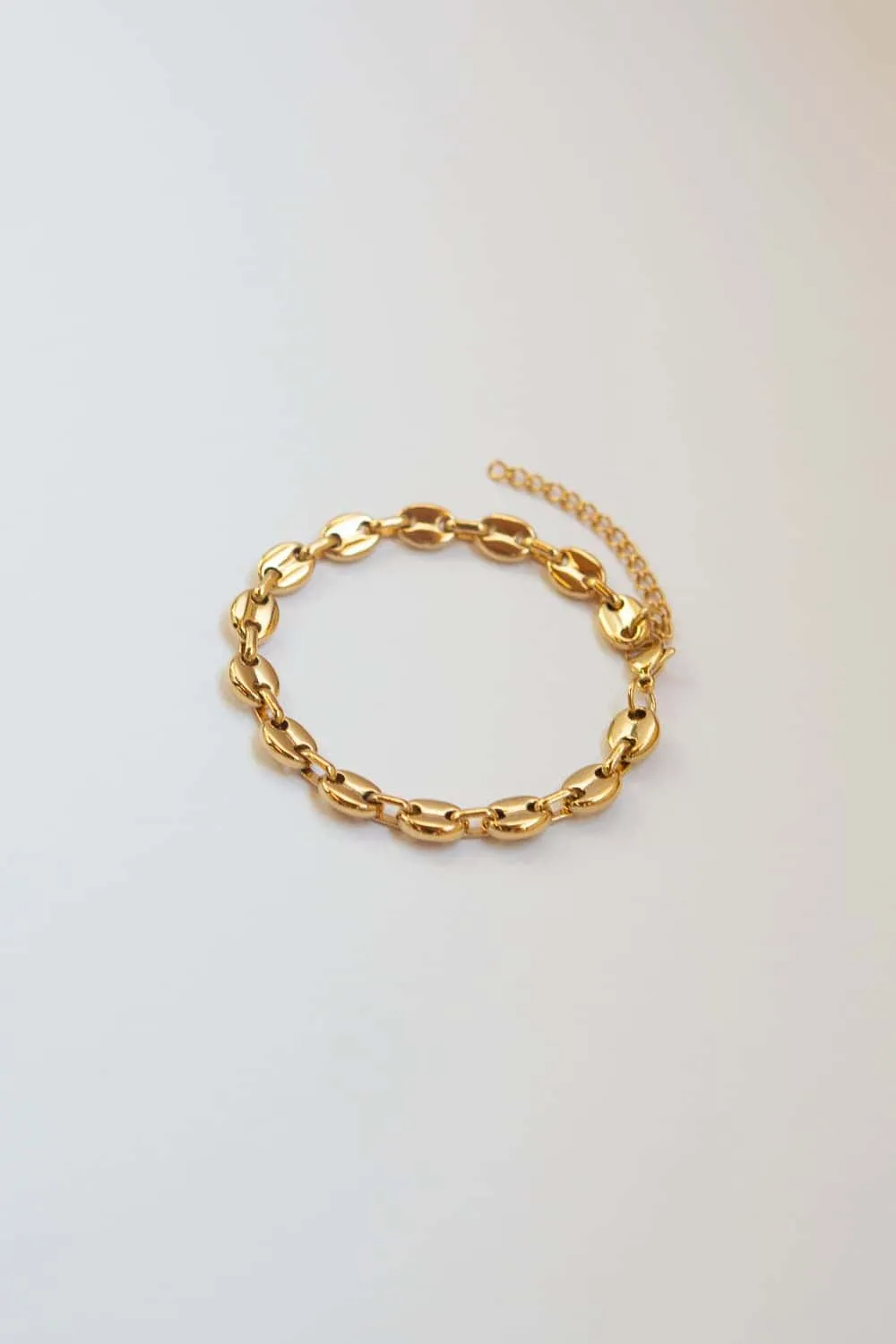 8mm Gold Puff Chain Bracelet