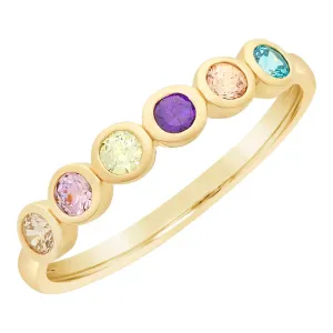 9K YG Multi Colour CZ Dress Ring Size O