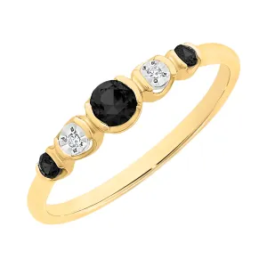 9K YG Sapphire & Diamond Dress Ring