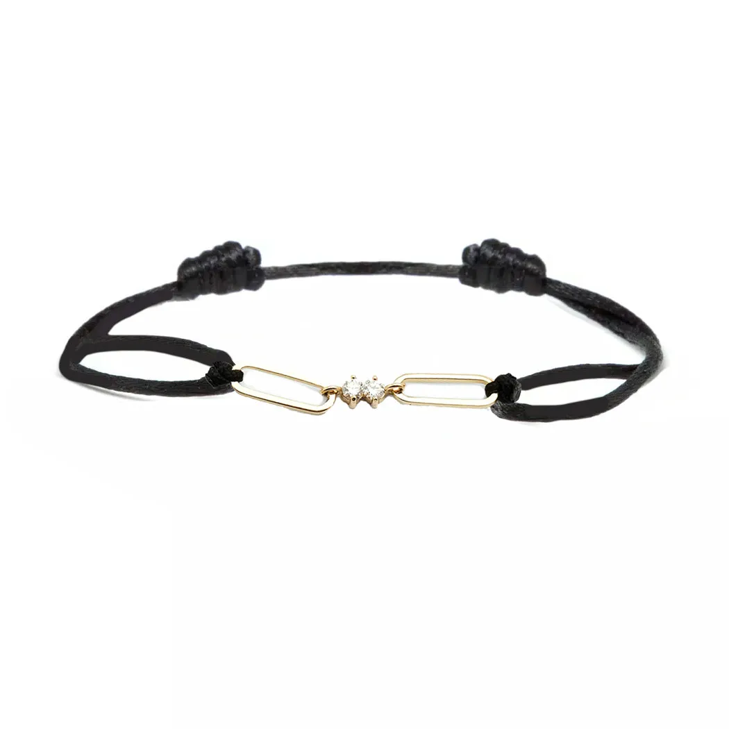 Adjustable Cord Bracelet - Diamond Link