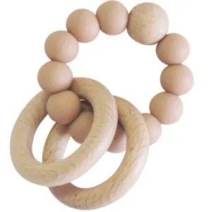 ALIMROSE Beechwood Teether Rings Set - Apricot