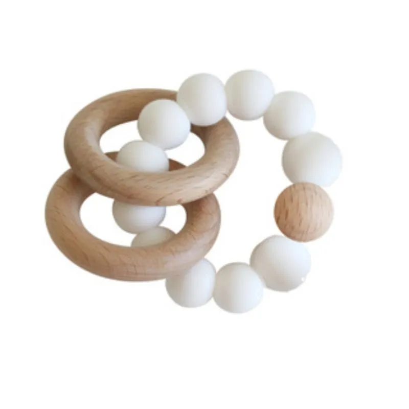 ALIMROSE Beechwood Teether Rings Set - Milk