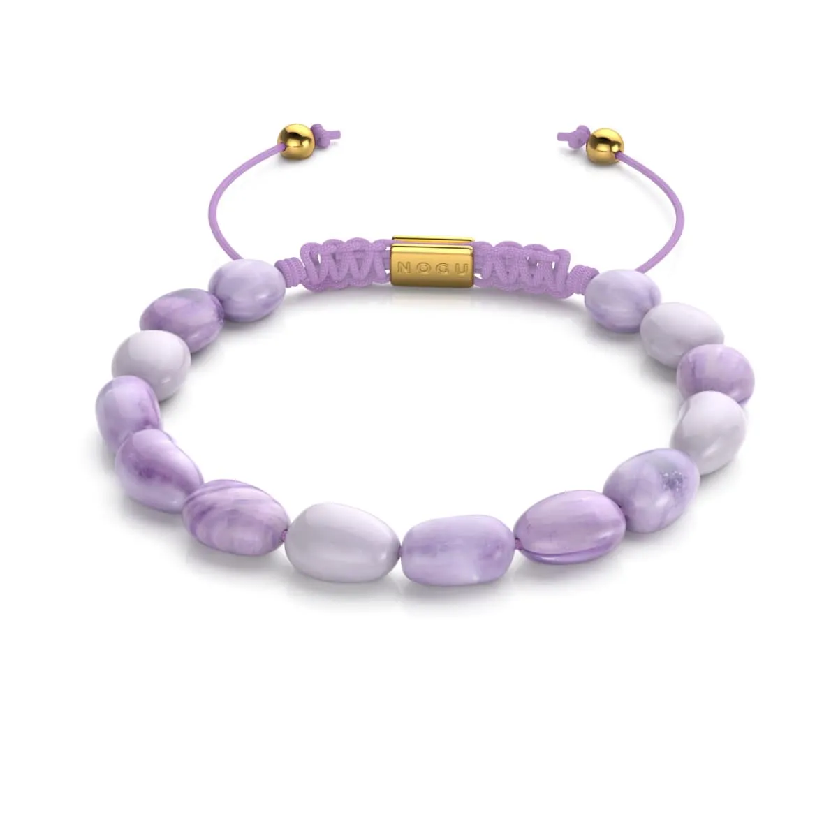 Amethyst | Gold | Gemstone Pebble Macrame Bracelet