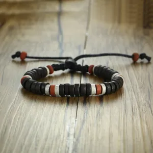 Ancient African Tribal Style Natural Stone Beaded Bracelet for Men Women Ethnographic Unisex Jewelry Adjustable size