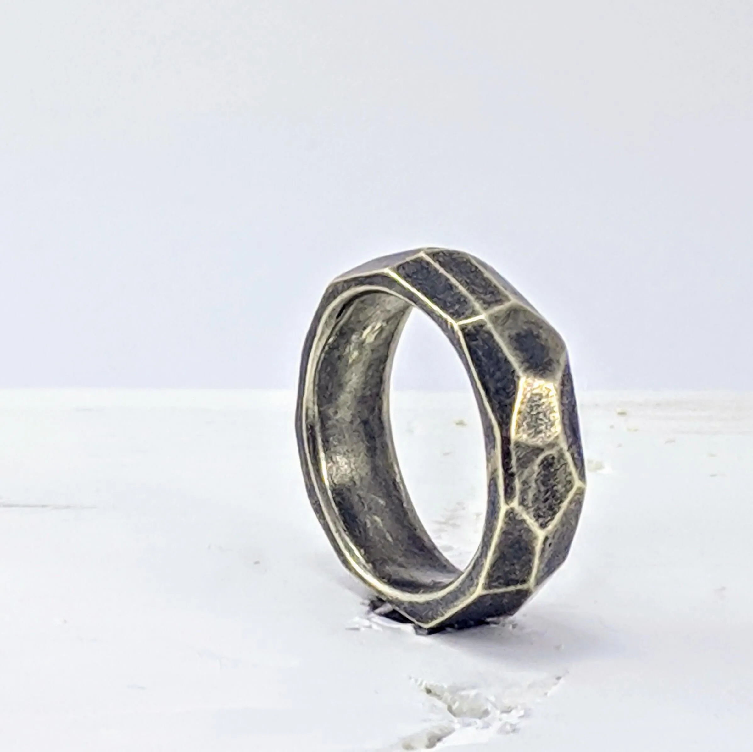 Angle Ring - Oxidised Silver