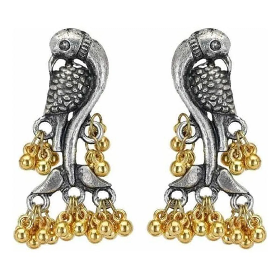 Antique Ghungroo Peacock Choker with Earrings