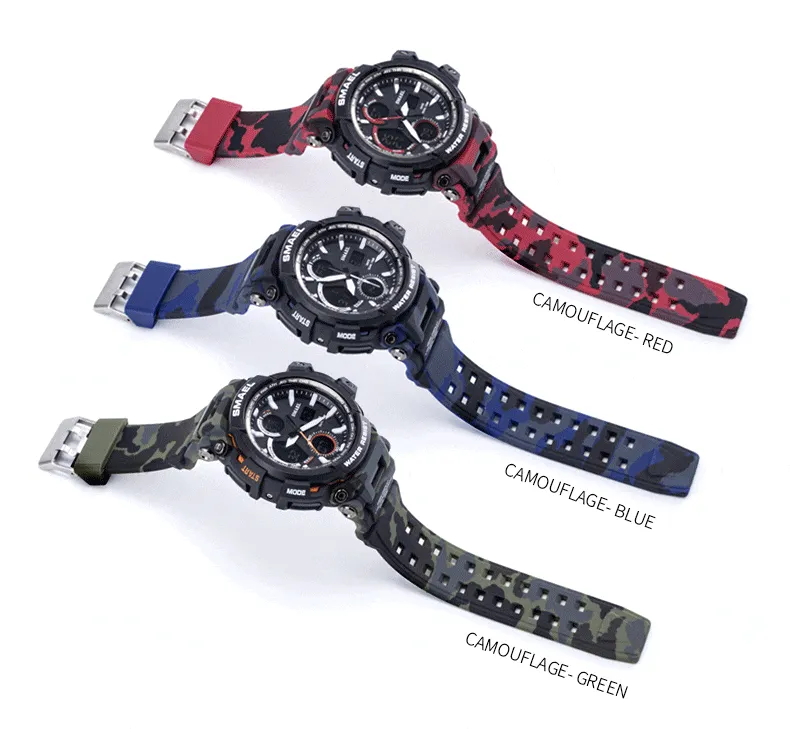 Army Green Modern Sport  Waterproof 50M Men Watches With LED Digital Display In Military Armi Relogio Masculino Style