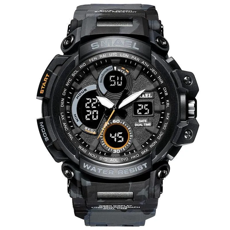 Army Green Modern Sport  Waterproof 50M Men Watches With LED Digital Display In Military Armi Relogio Masculino Style