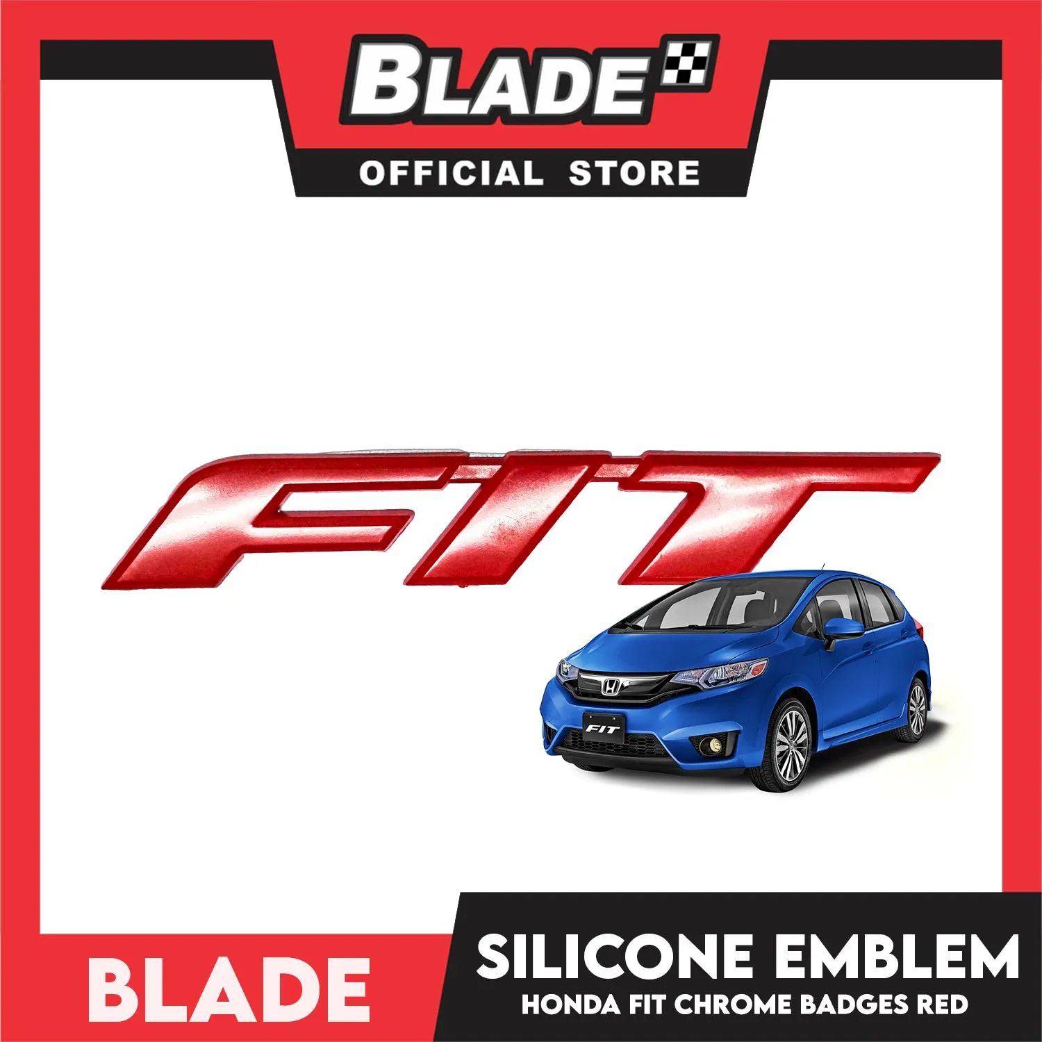 Auto Car Emblem Logo Acrylic Badge Sticker Decals with 3M Adhesive for Honda Jazz 15cm Red Color (Fit)