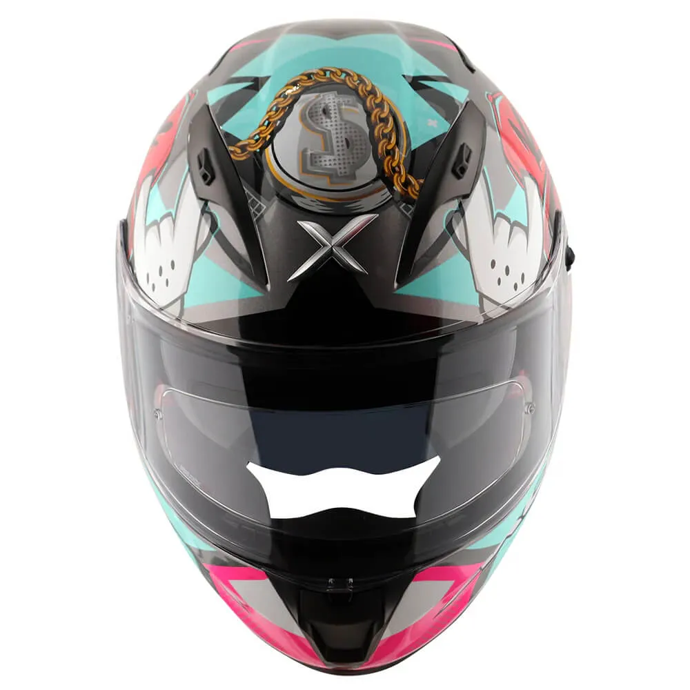 Axor Street Full Face Helmet Hip Hop Athena Grey / Mint