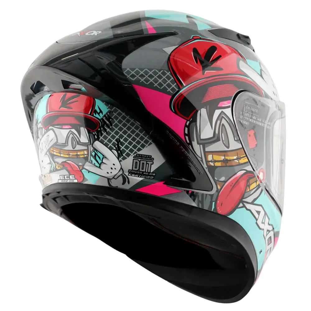 Axor Street Full Face Helmet Hip Hop Athena Grey / Mint