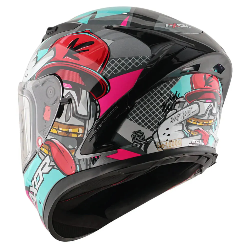 Axor Street Full Face Helmet Hip Hop Athena Grey / Mint