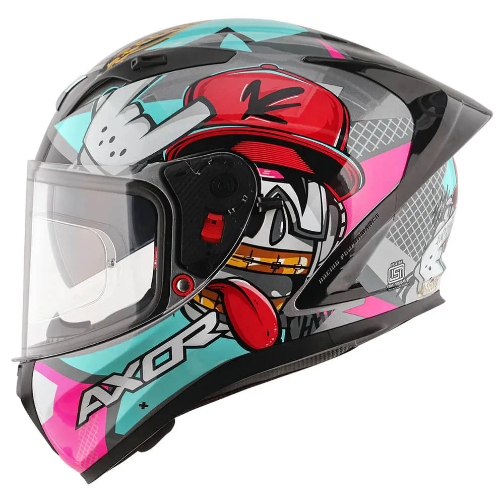 Axor Street Full Face Helmet Hip Hop Athena Grey / Mint