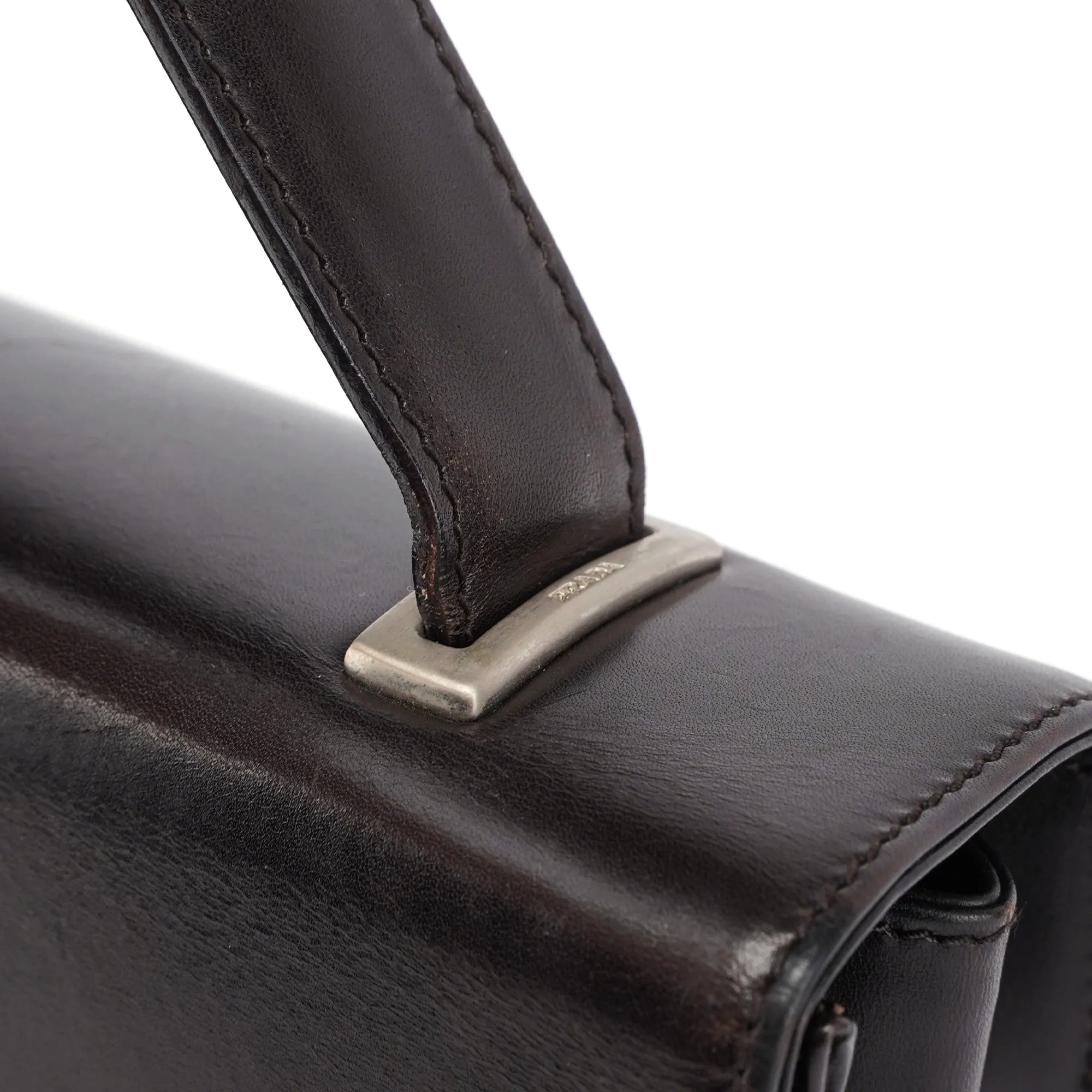 B7521 Brown Vitello Sport Top Handle Bag