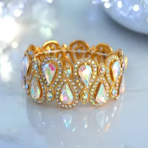 BABY GINA - ab  rhinestone teardrop stretch bracelet