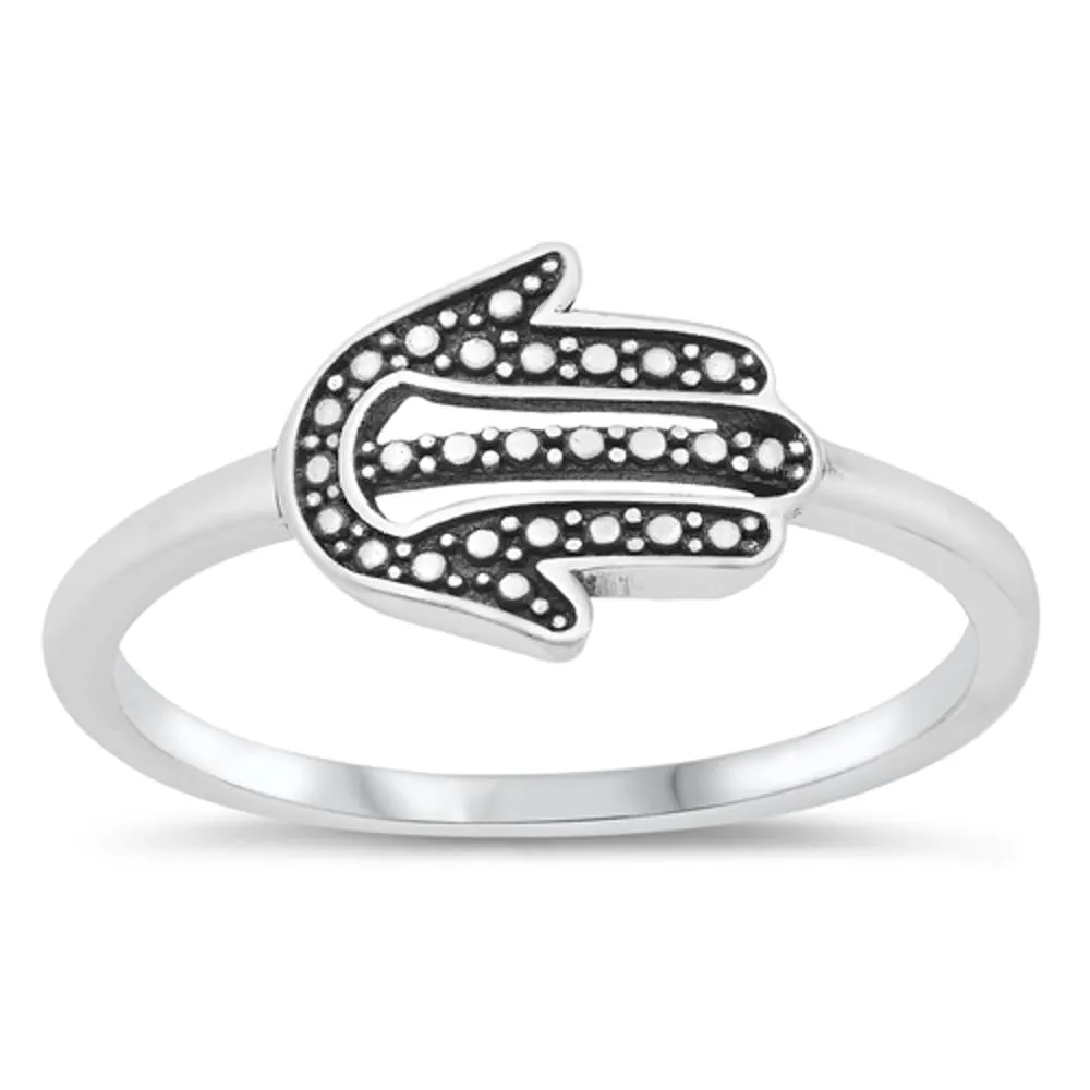Bali Hamsa Hand Ring New .925 Sterling Silver Band Sizes 4-10