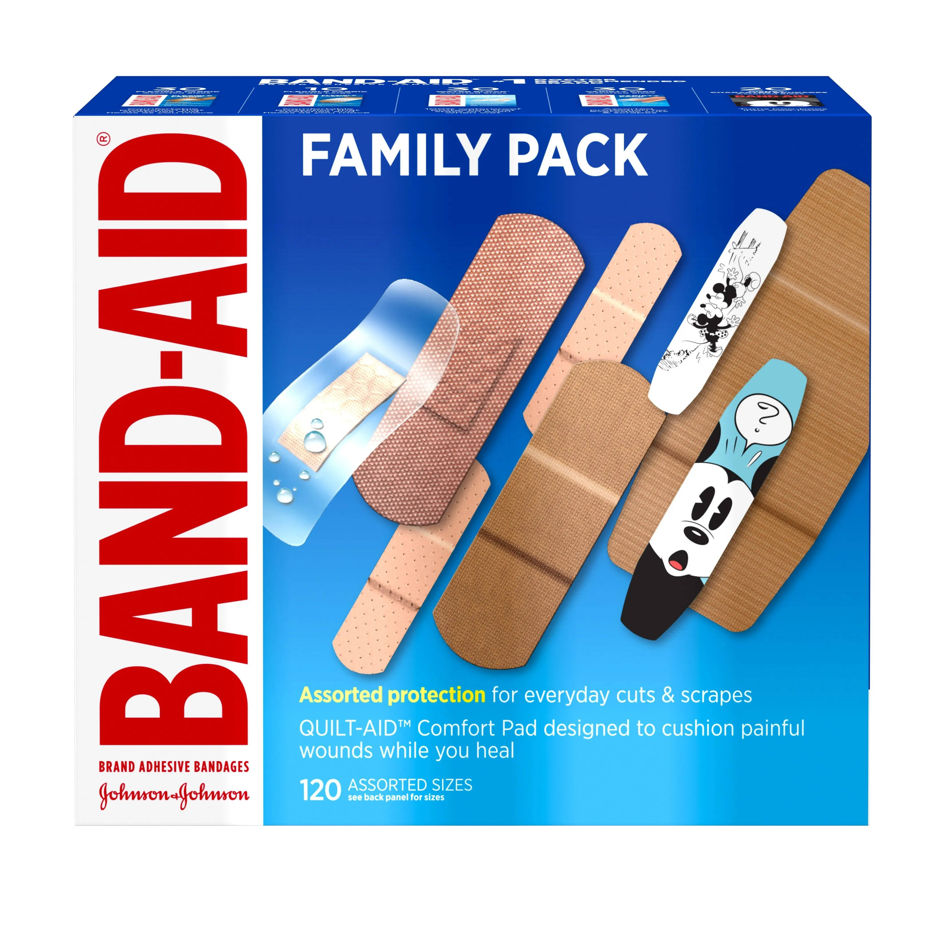 Band-Aid Brand Adhesive Bandage Family Variety Pack, Assorted Sizes