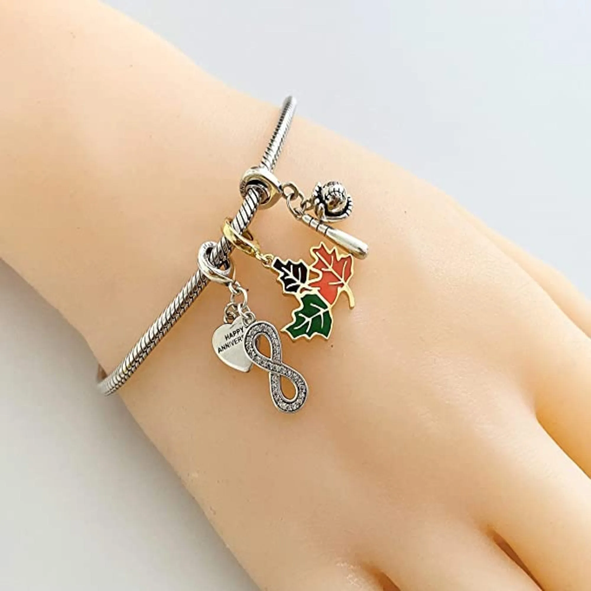 Baseball Bat Glove Dangle Pendant Charm