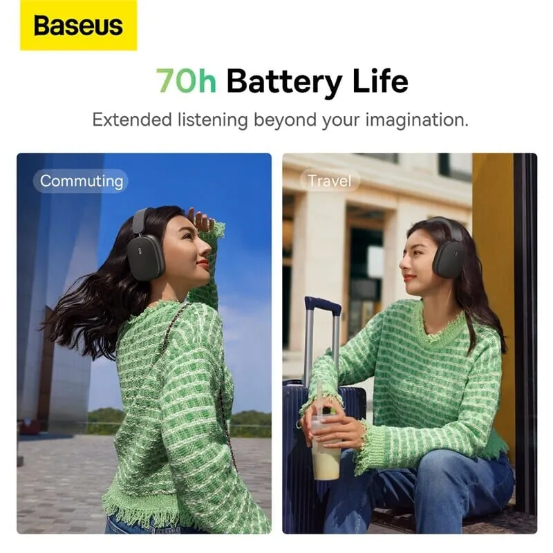 Baseus H1 Wireless Headphone 40dB ANC Active Noise Cancelling Bluetooth 5.2 Headset