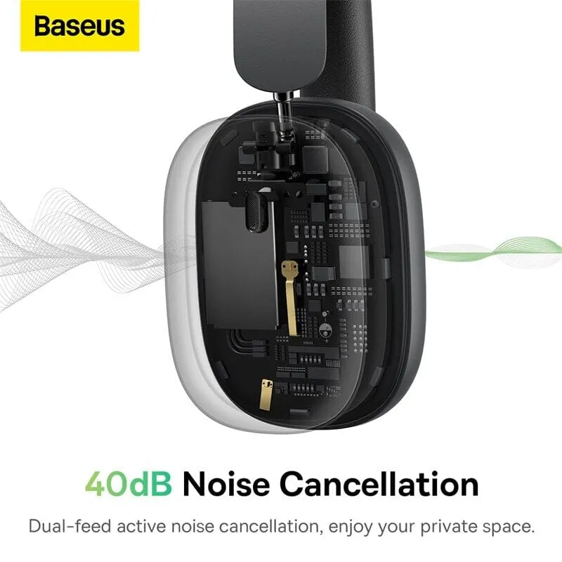 Baseus H1 Wireless Headphone 40dB ANC Active Noise Cancelling Bluetooth 5.2 Headset