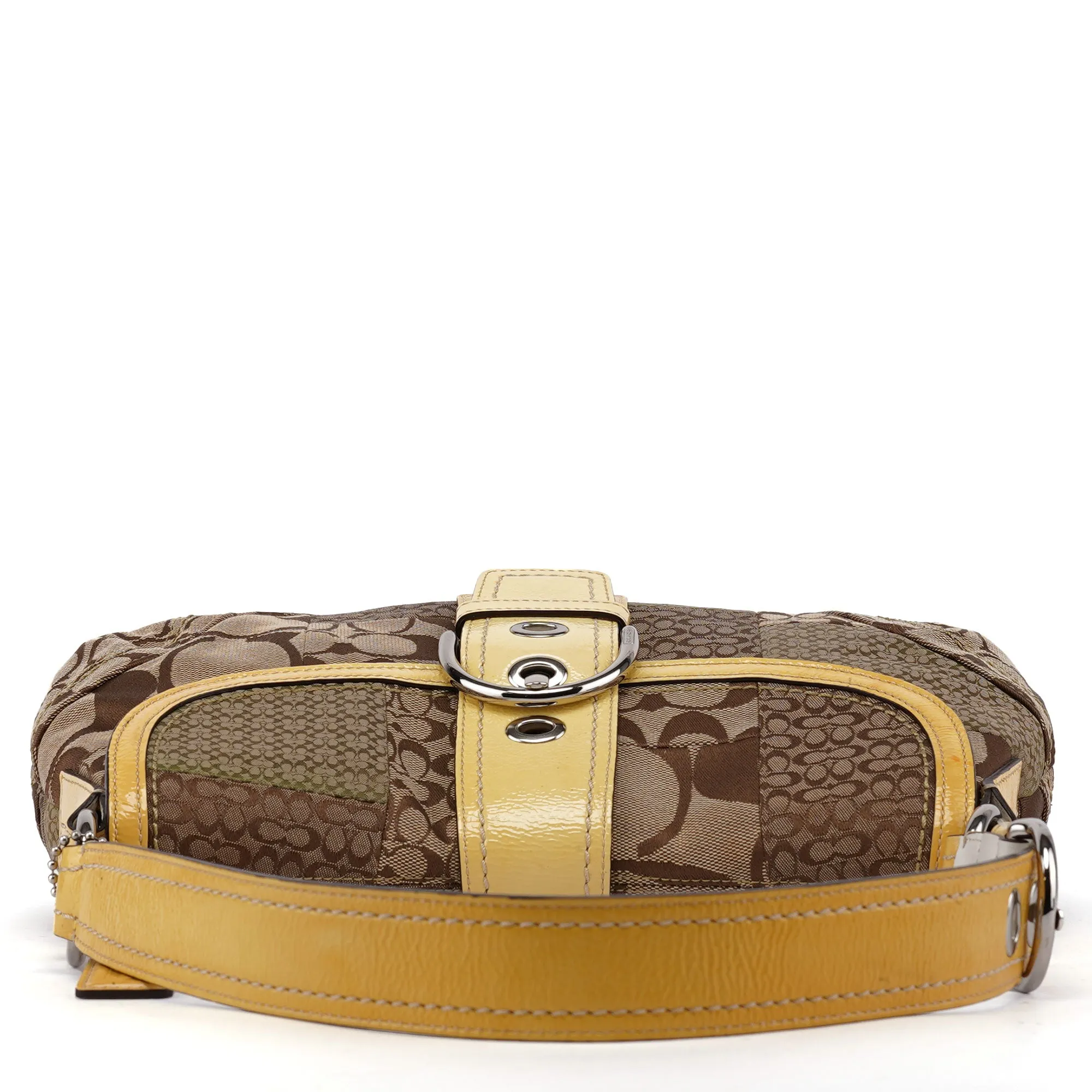 Beige Patchwork Signature C Soho Shoulder Bag