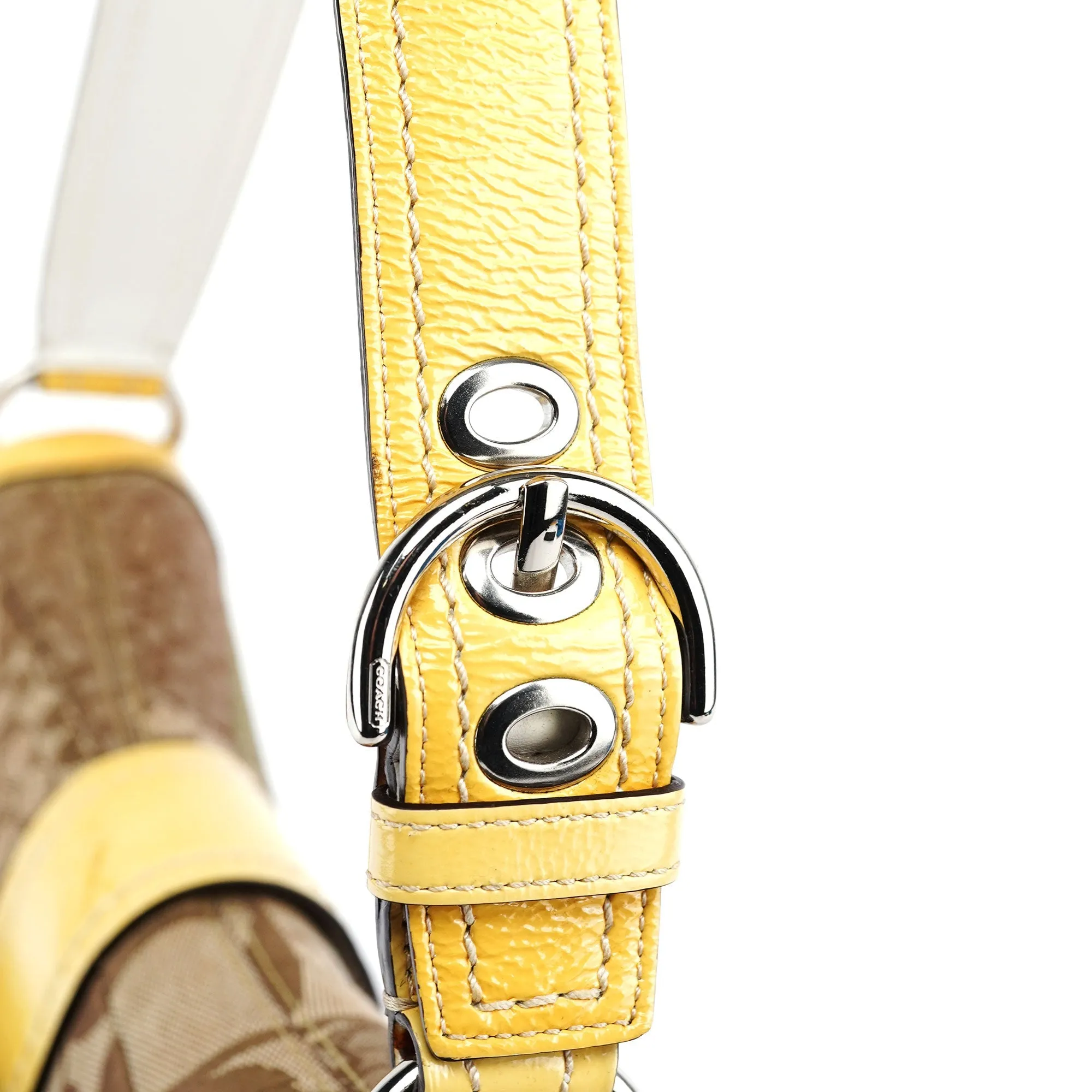 Beige Patchwork Signature C Soho Shoulder Bag