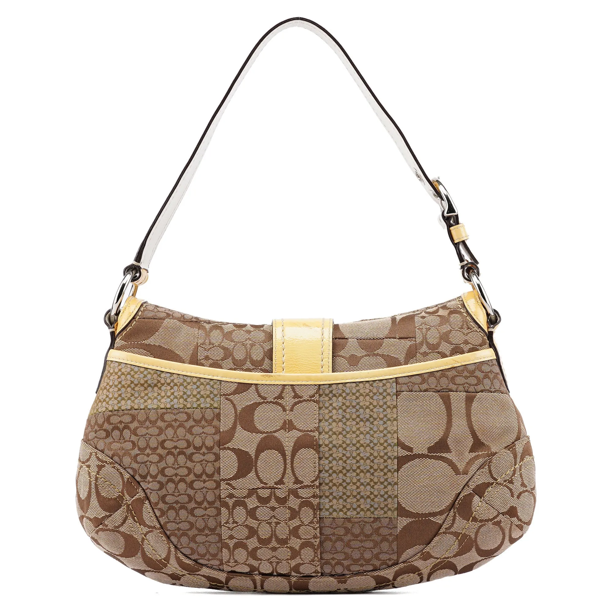 Beige Patchwork Signature C Soho Shoulder Bag