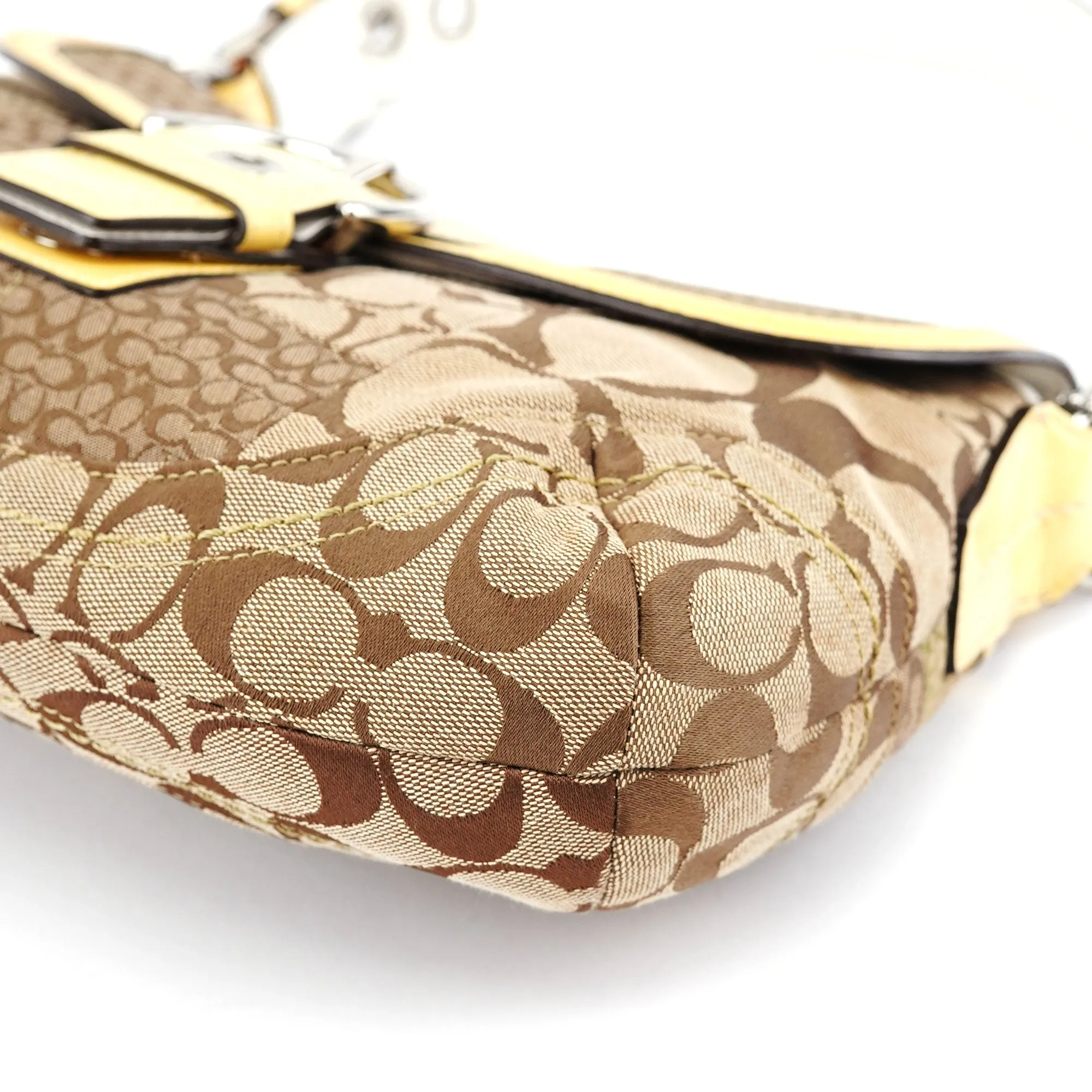 Beige Patchwork Signature C Soho Shoulder Bag