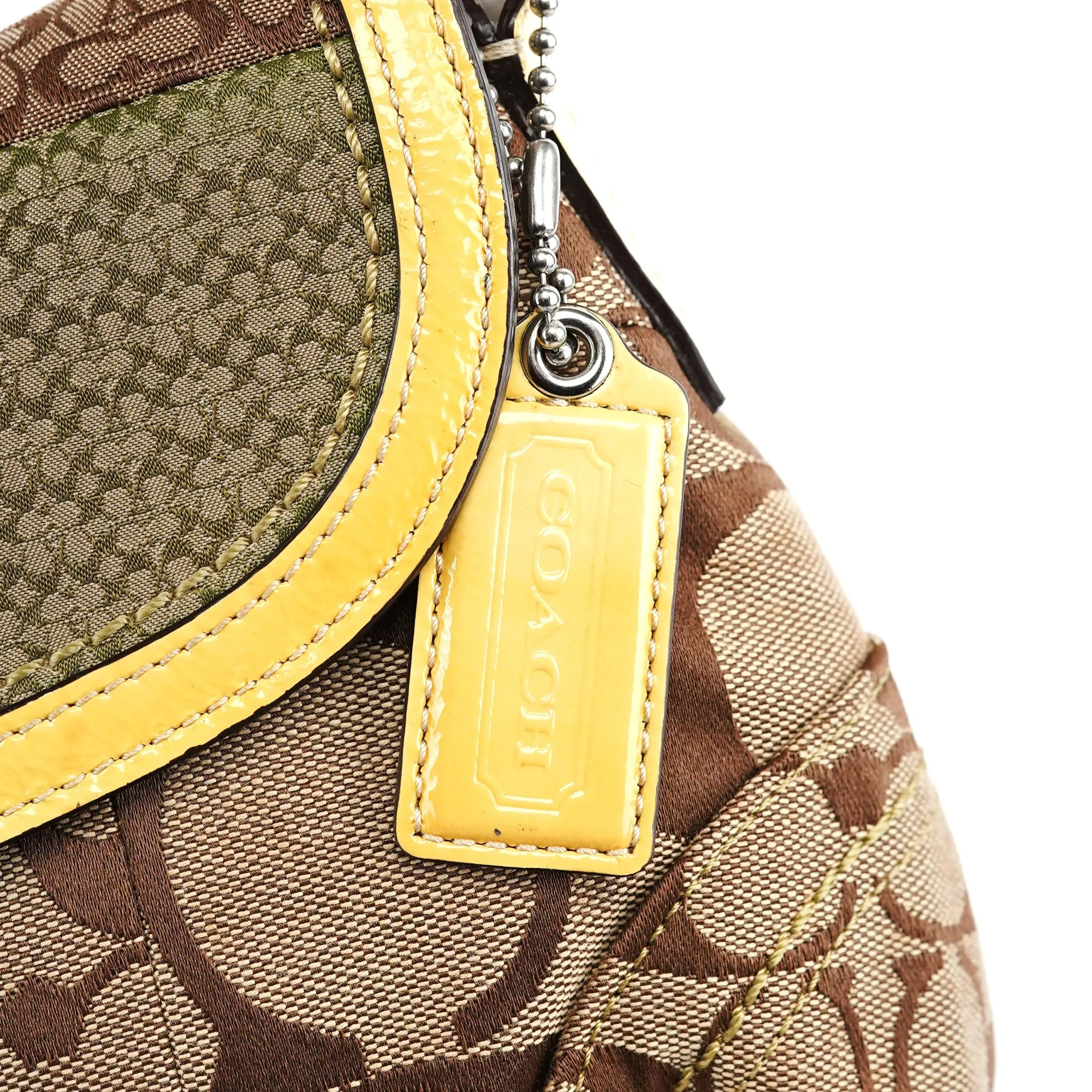 Beige Patchwork Signature C Soho Shoulder Bag
