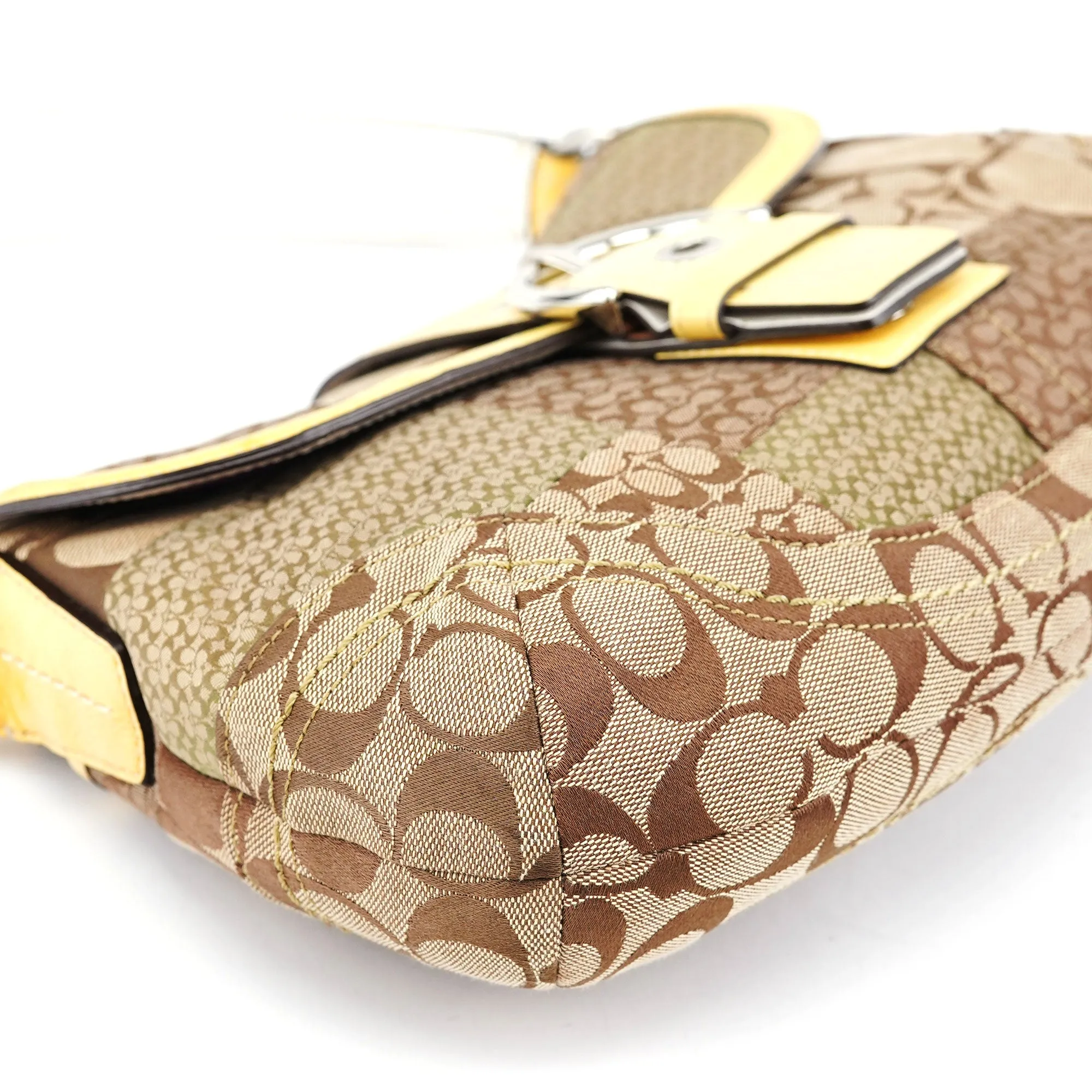 Beige Patchwork Signature C Soho Shoulder Bag