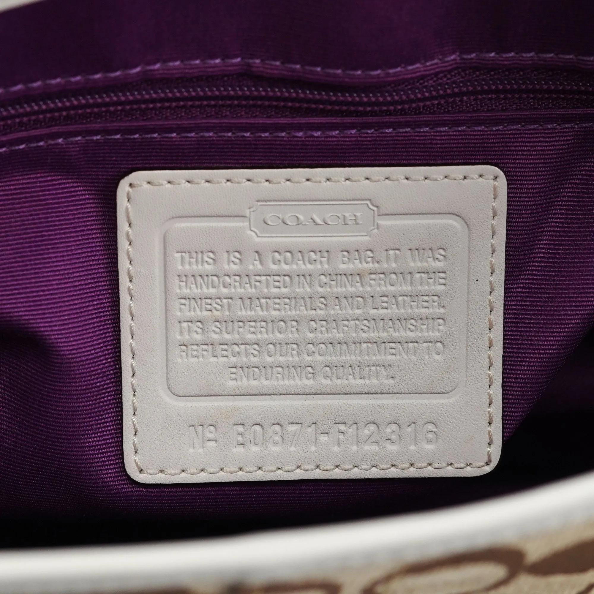 Beige Patchwork Signature C Soho Shoulder Bag