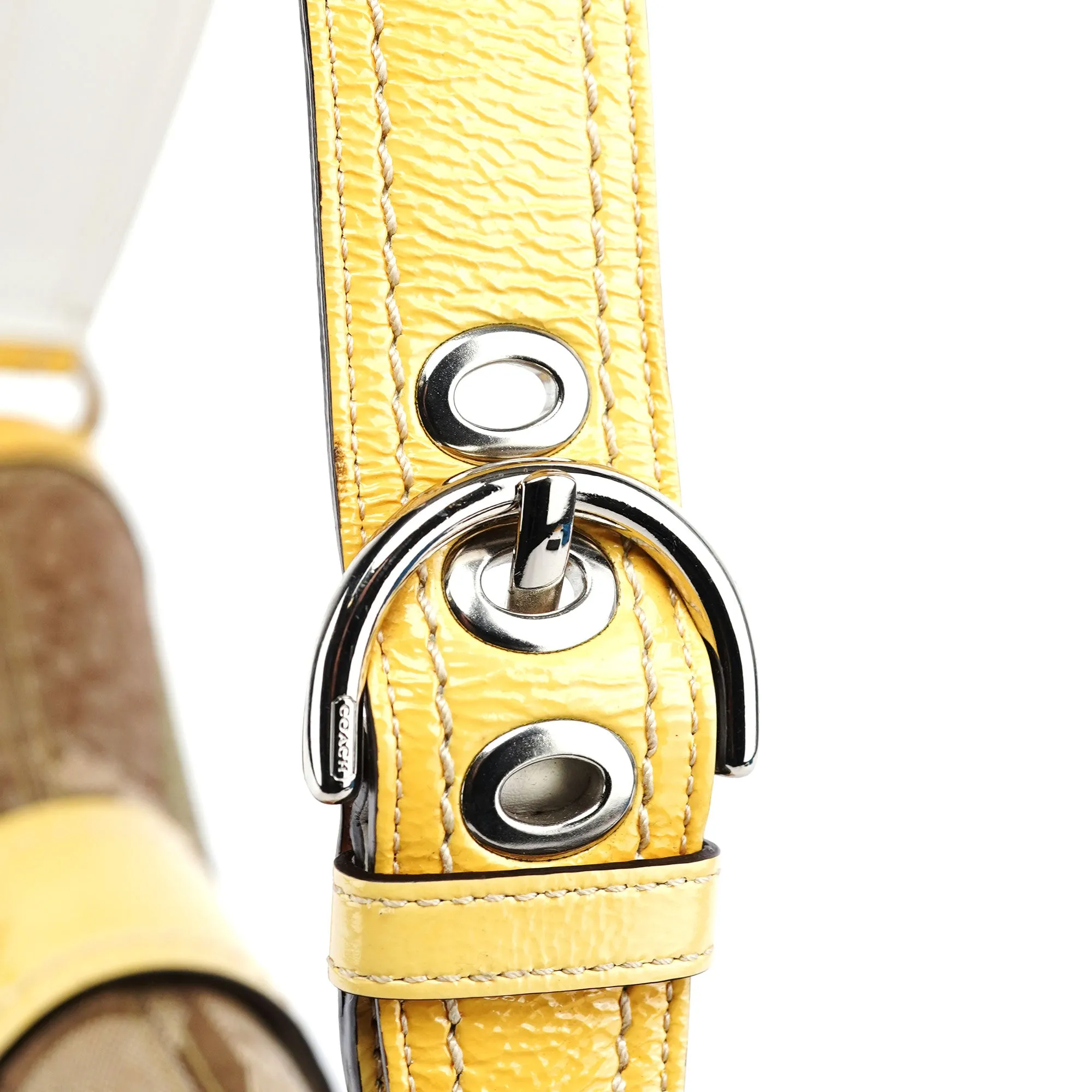 Beige Patchwork Signature C Soho Shoulder Bag