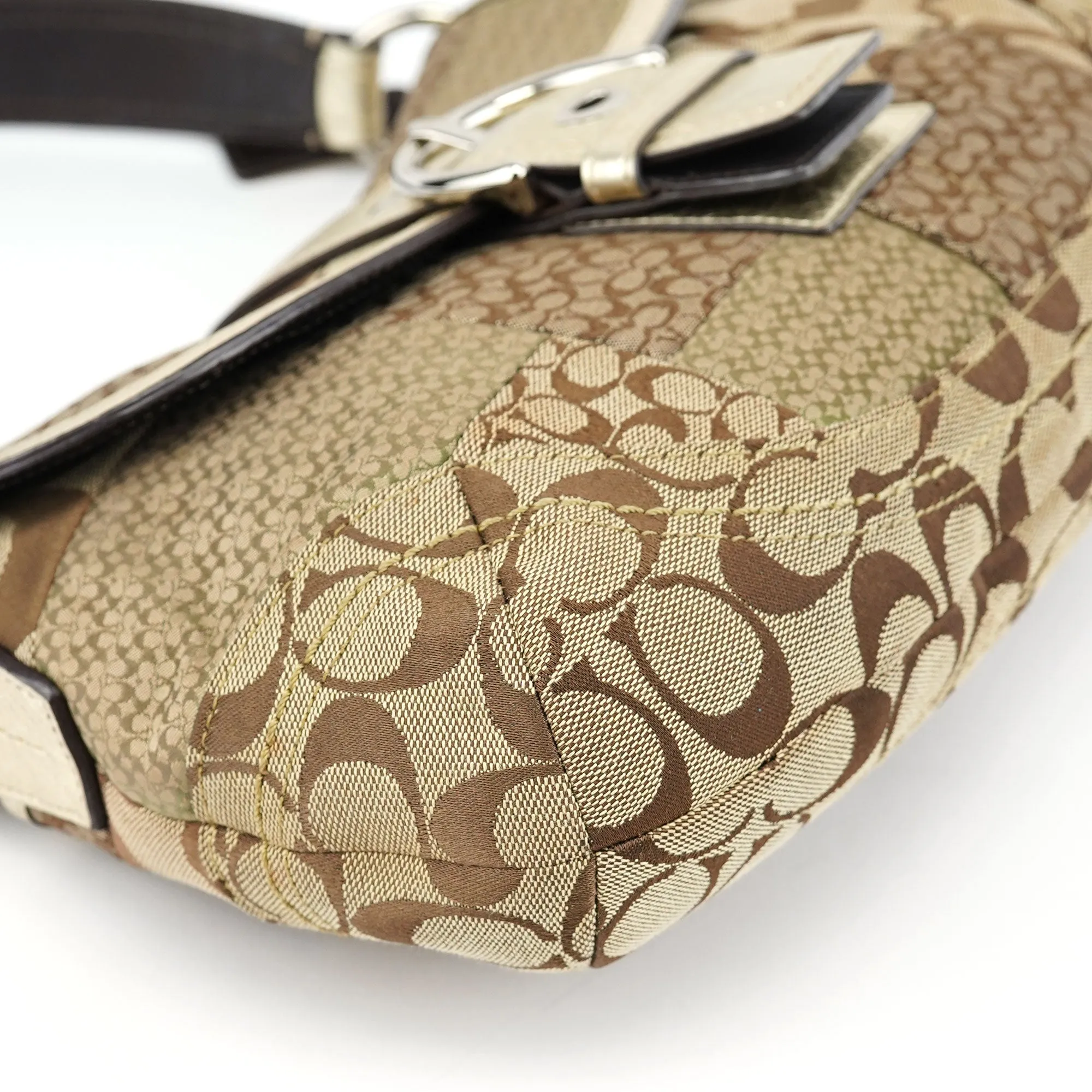Beige Patchwork Soho Shoulder Bag