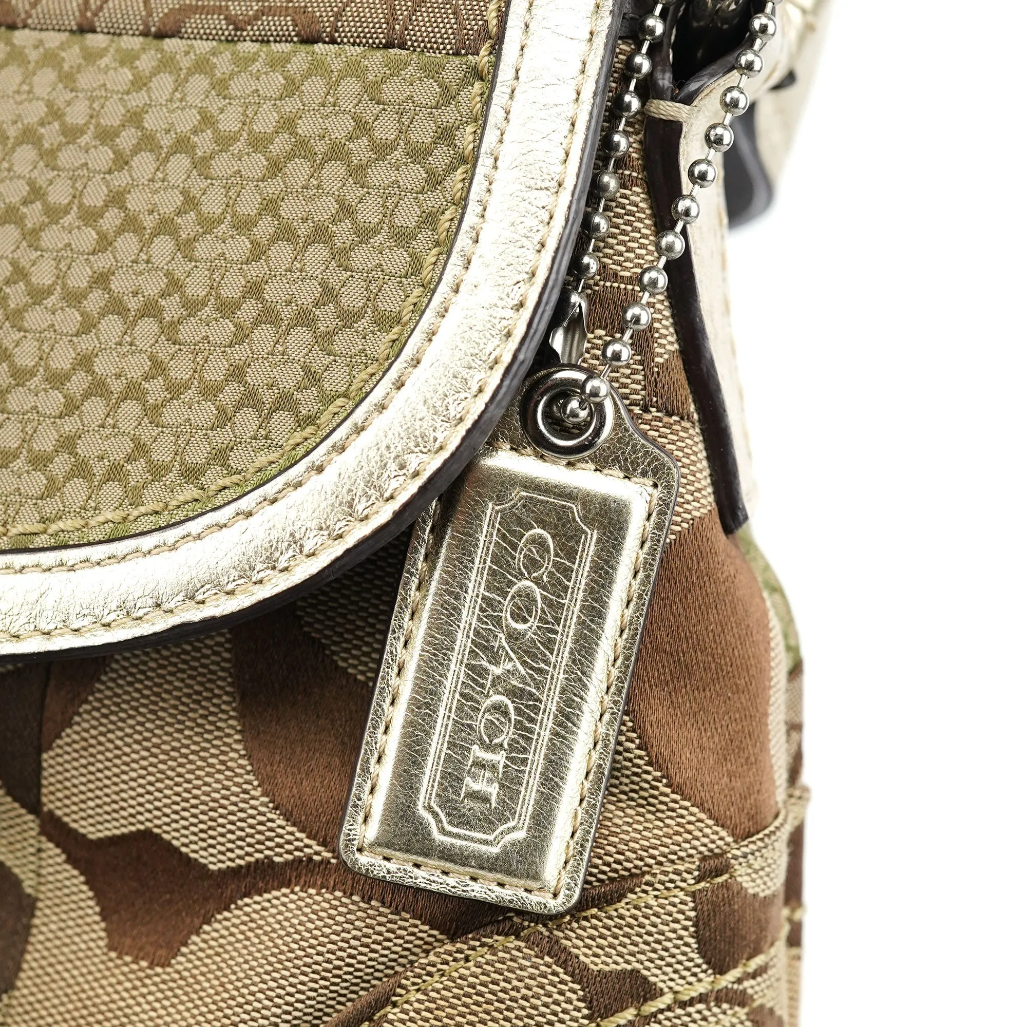 Beige Patchwork Soho Shoulder Bag