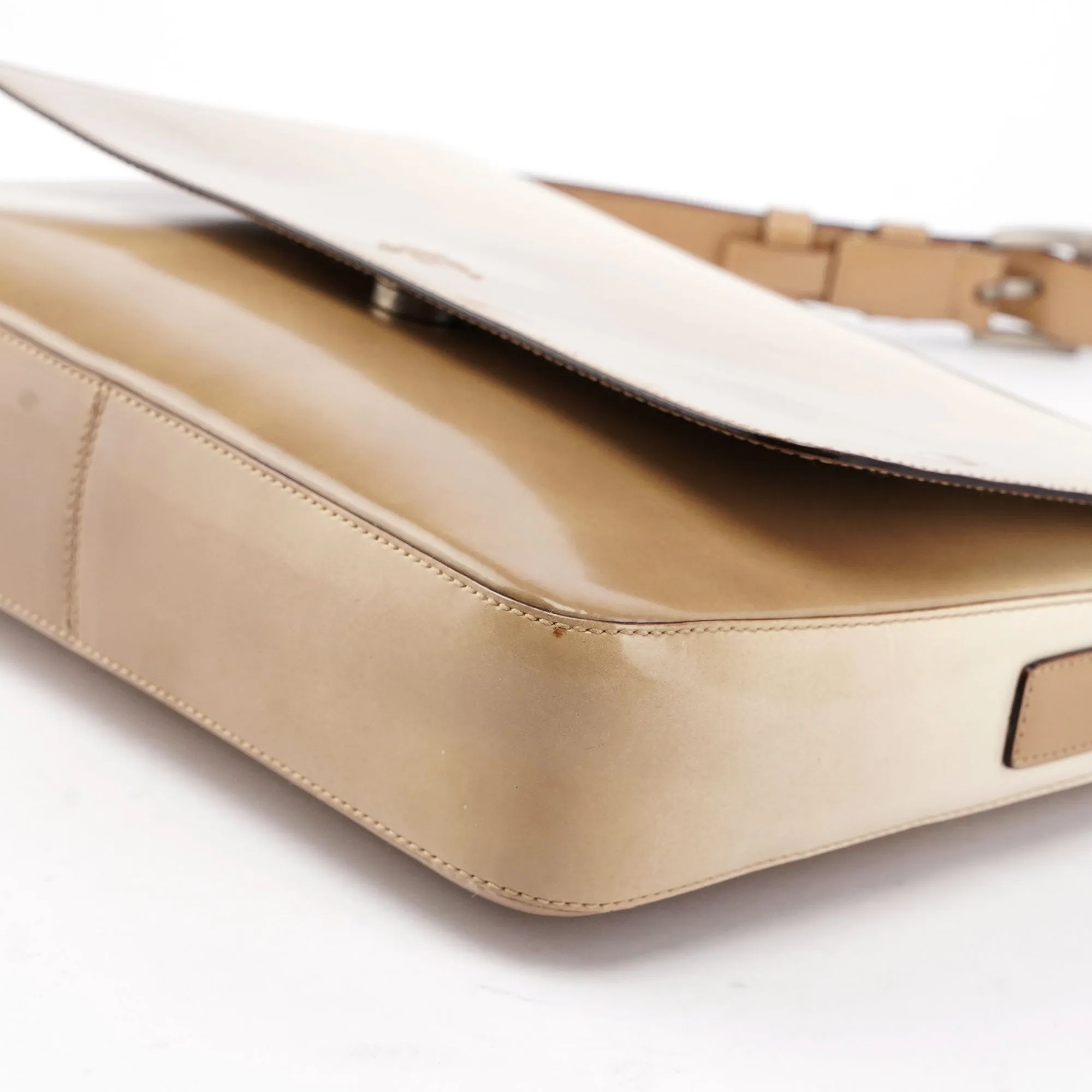 Beige Spazzolato Shoulder Bag