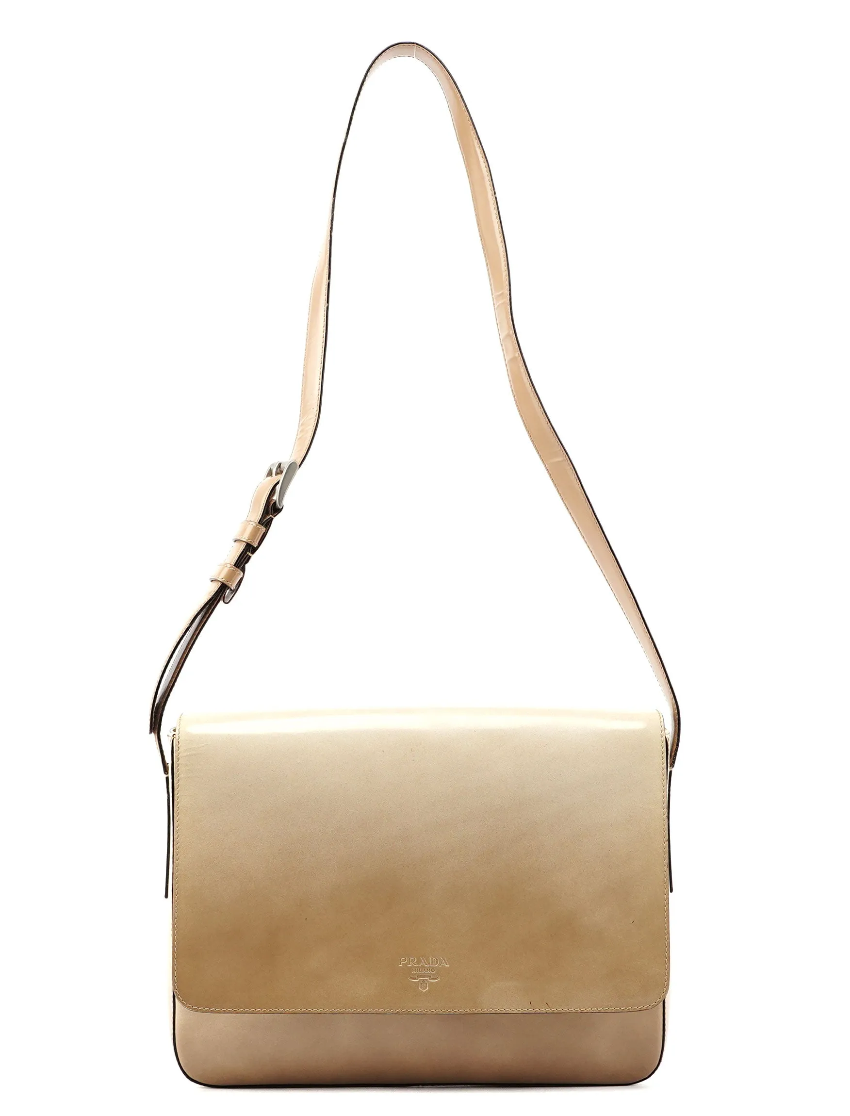 Beige Spazzolato Shoulder Bag