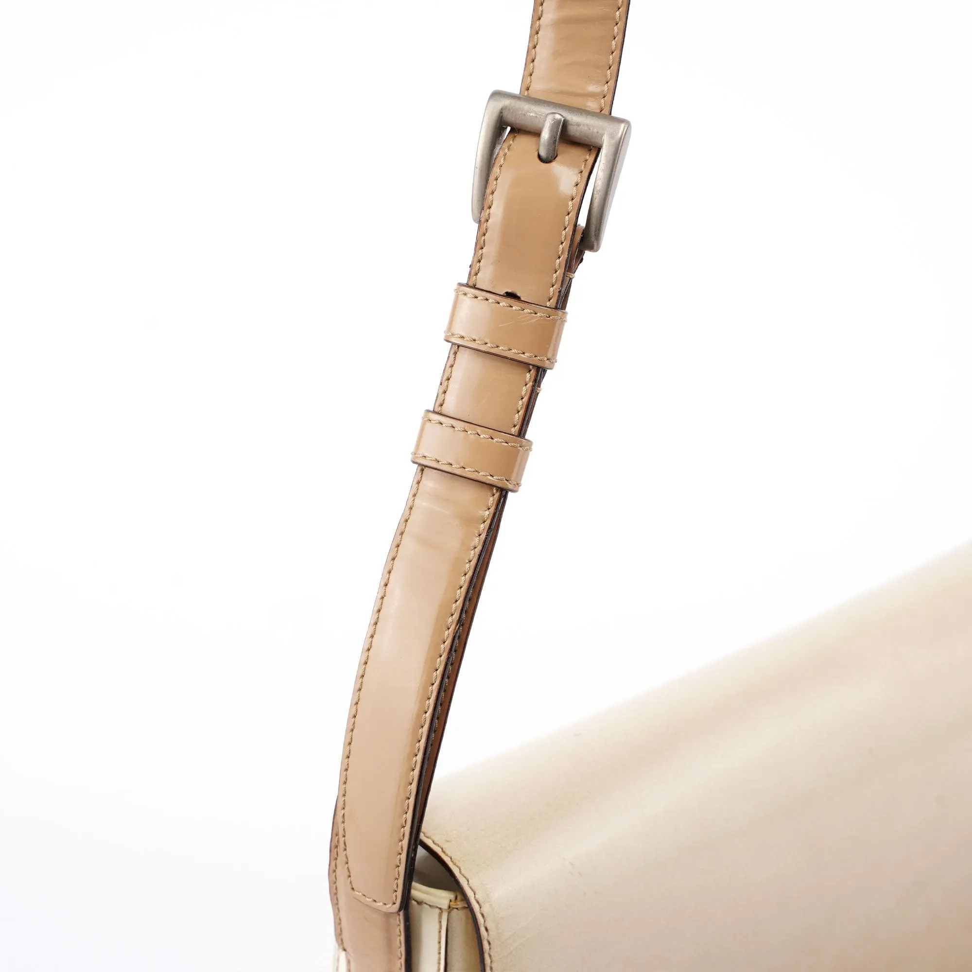 Beige Spazzolato Shoulder Bag