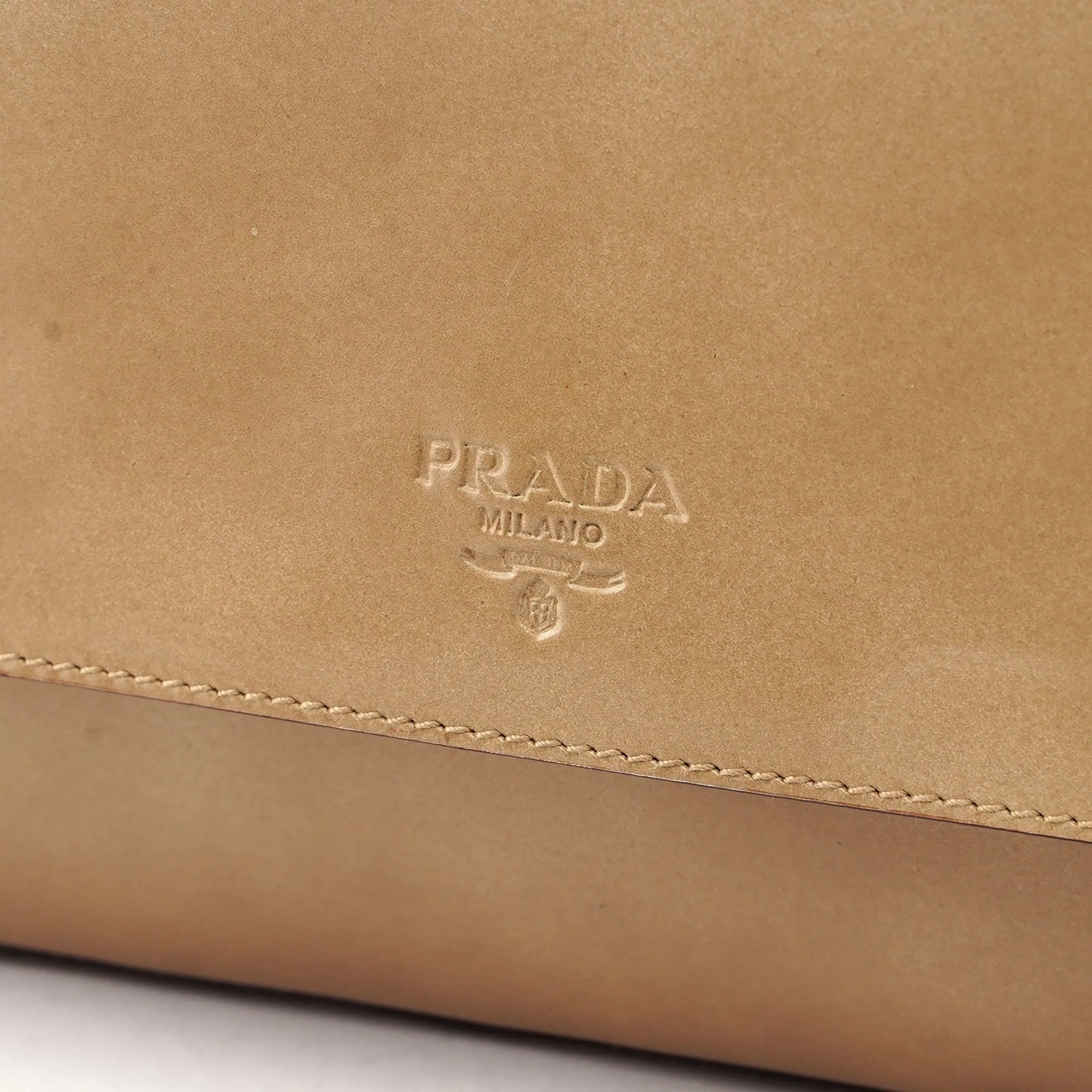 Beige Spazzolato Shoulder Bag