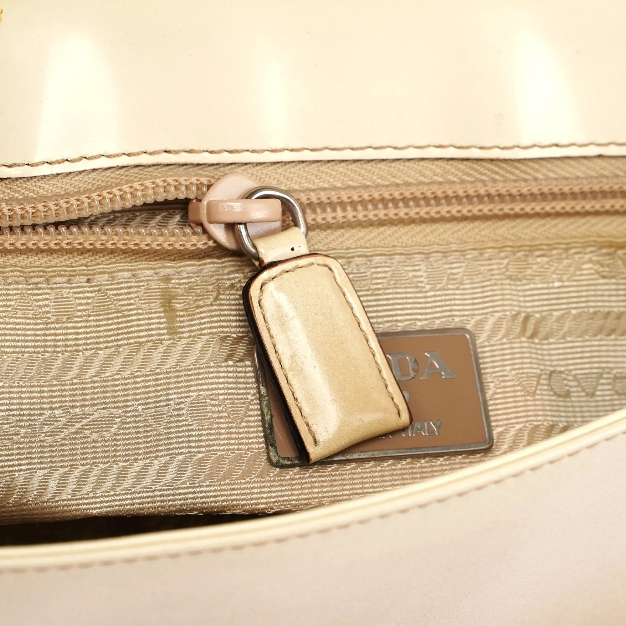 Beige Spazzolato Shoulder Bag