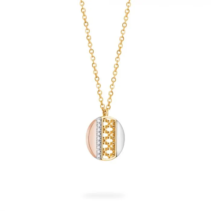 Birks Tri Gold Dare to Dream Circle Necklace