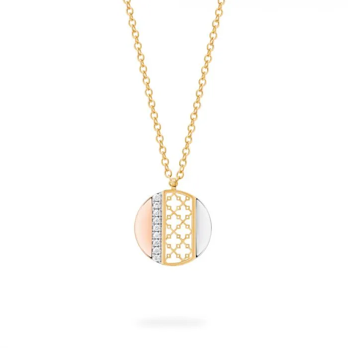 Birks Tri Gold Dare to Dream Circle Necklace