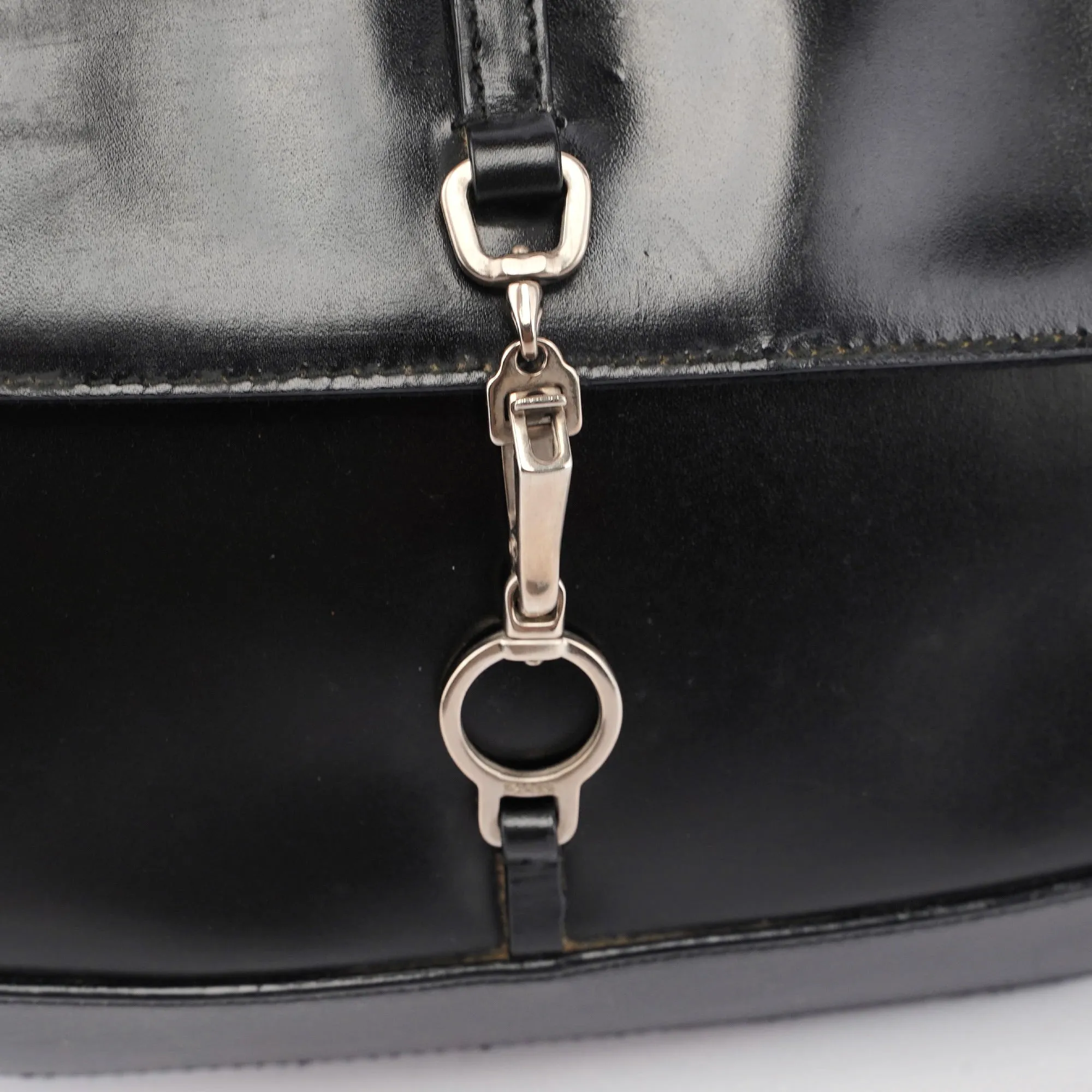 Black Calfskin Cleo Hobo Shoulder Bag