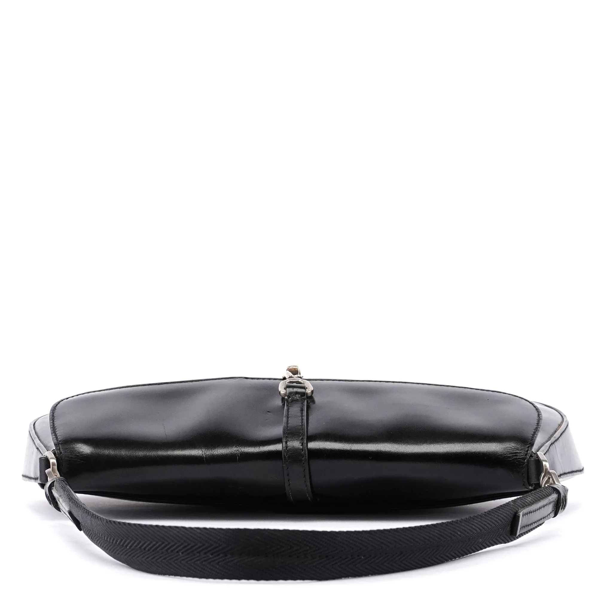 Black Calfskin Cleo Hobo Shoulder Bag