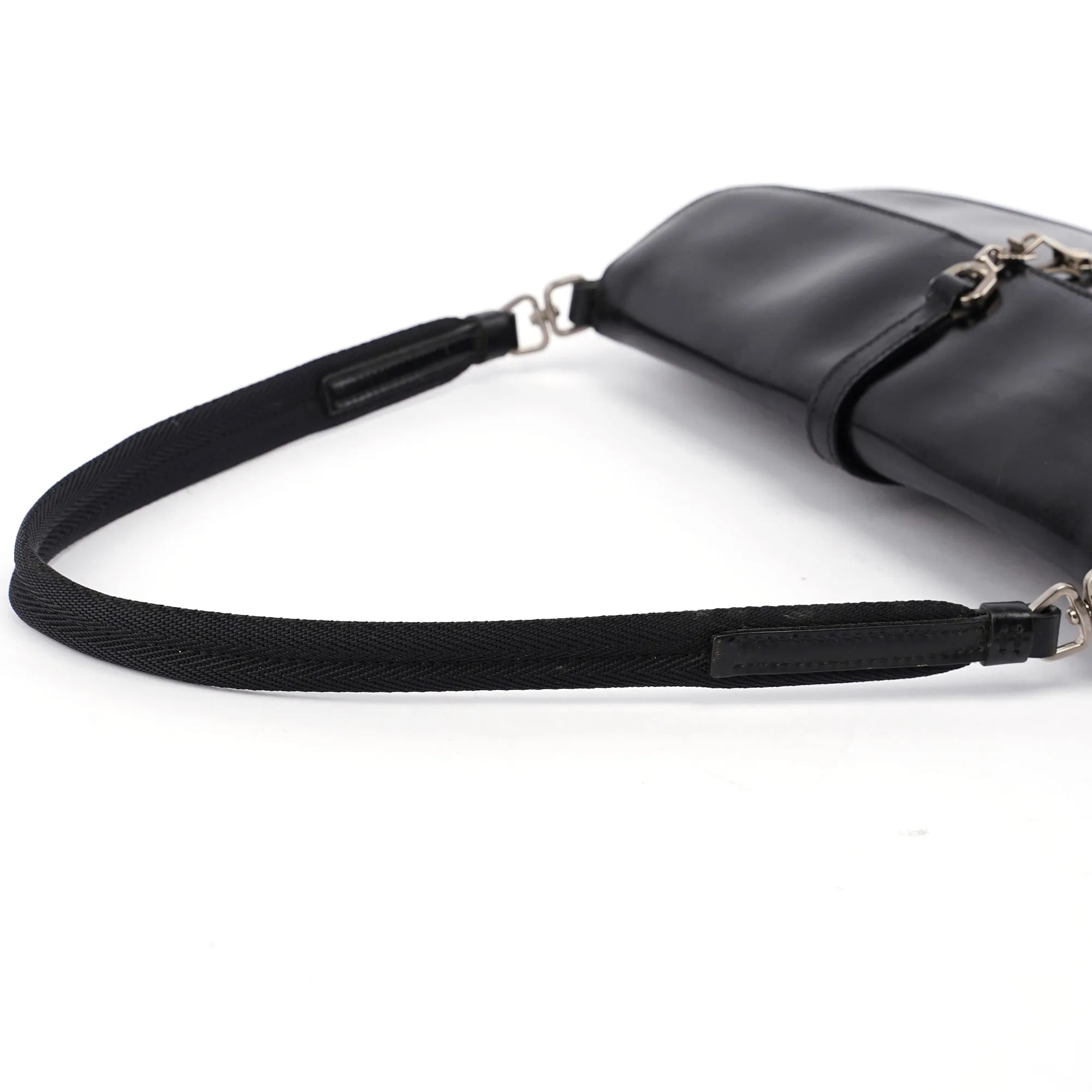 Black Calfskin Cleo Hobo Shoulder Bag