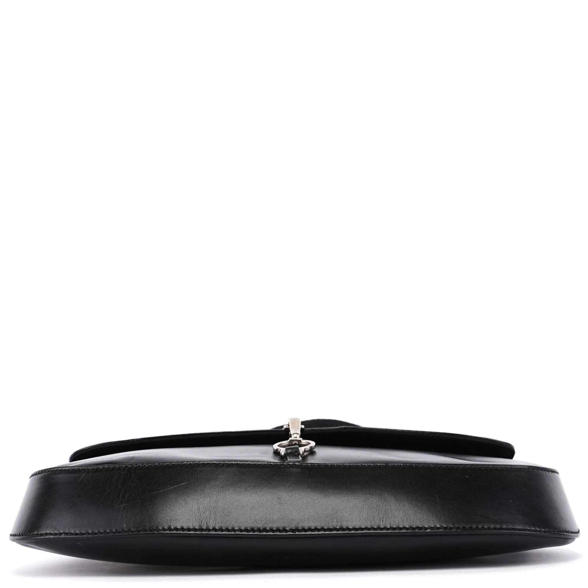 Black Calfskin Cleo Hobo Shoulder Bag