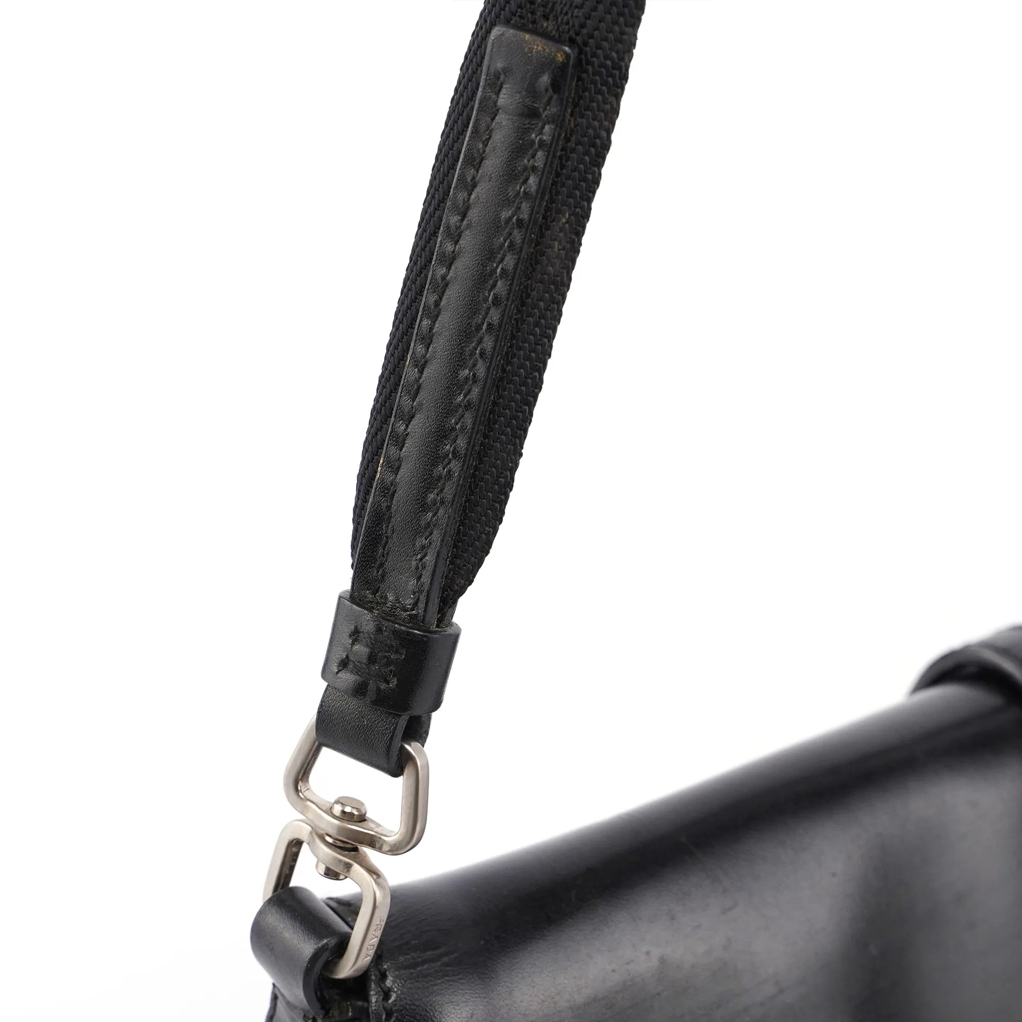 Black Calfskin Cleo Hobo Shoulder Bag